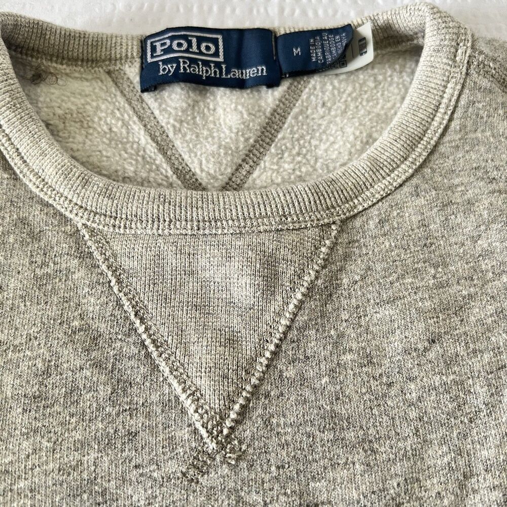 $198 Polo Ralph Lauren Polo Bear Crewneck Sweatshirt Heather Gray Size Medium - Picture 3 of 8